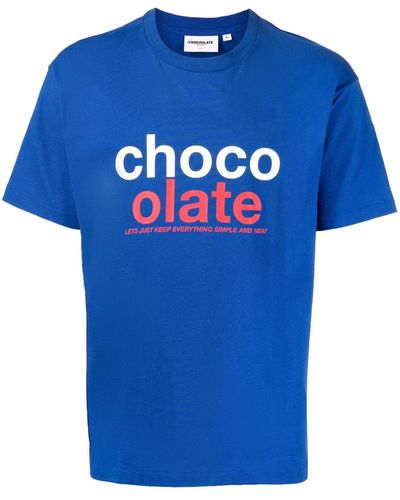 Chocoolate Logo-print Short-sleeve T-shirt - Blue