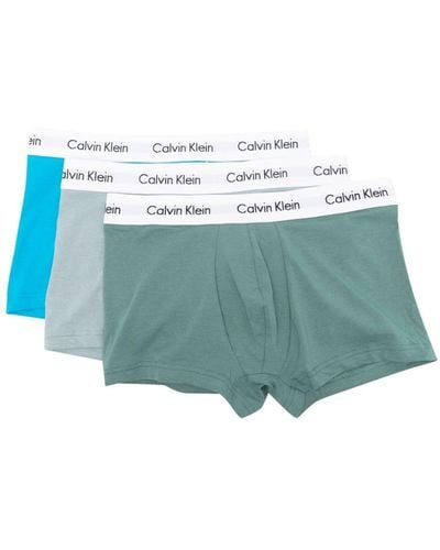 Calvin Klein Logo-waist Boxers (set Of Three) - Blue