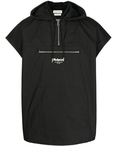 Alexander McQueen Logo Detail Half-zip Jacket - Black