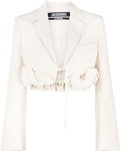 Jacquemus Cropped Blazer - Naturel