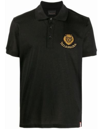Billionaire Logo Patch Polo Shirt - Black