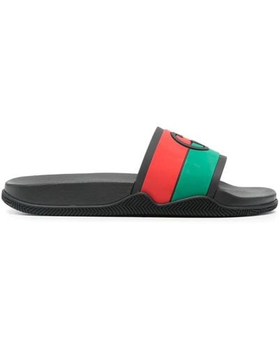 Gucci Men's Interlocking G Slide Sandal - Zwart