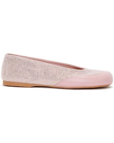 JW Anderson Crystal-embellished Leather Ballerina Shoes - Pink
