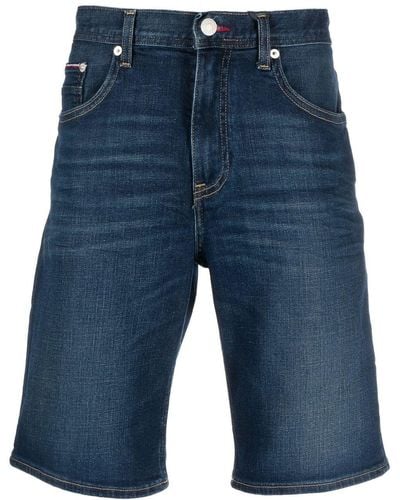 Tommy Hilfiger Pantalones vaqueros cortos con efecto lavado - Azul