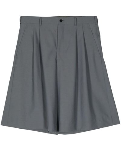 Comme des Garçons Pleated wool shorts - Gris
