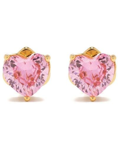 Kate Spade Crystal Heart Stud Earrings - Pink