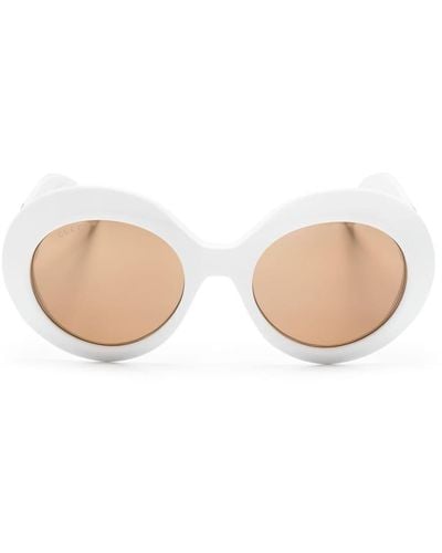 Gucci Interlocking G Round-frame Sunglasses - White