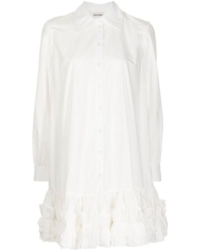 Molly Goddard Klassisches Seidenhemdkleid - Weiß