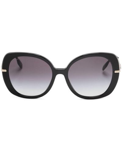 Burberry Eugenie Stripe-detail Sunglasses - Brown