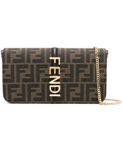 Fendi Graphy Wallet On Chain - Gray