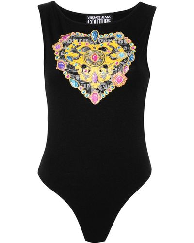 Versace Jeans Couture Body Met Barocco Hart - Zwart