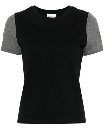 Claudie Pierlot Zweifarbiges T-Shirt - Schwarz