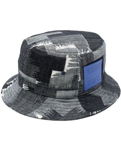 Marcelo Burlon Logo-patch Cotton Bucket Hat - Grey