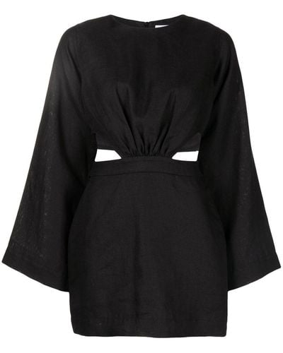 Bondi Born Komodo Kleid aus Leinen - Schwarz