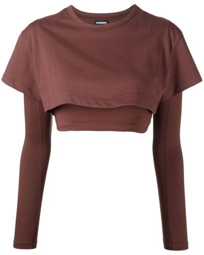 Brown Long Sleeve Crop Tops for Women - Up to 66% off | Lyst Australia
