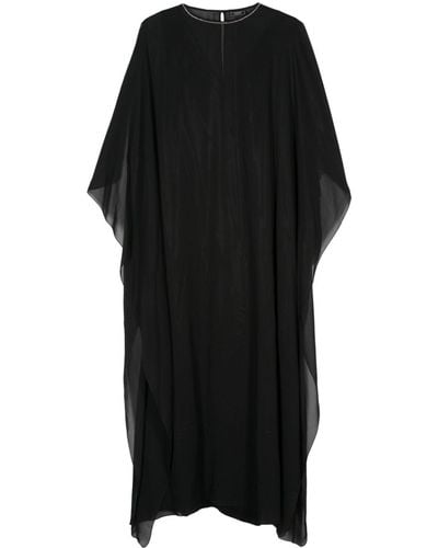 Peserico Monili Chain Georgette Maxi Dress - Black