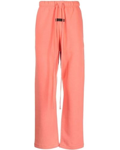 Fear Of God Logo-patch Drawstring Track Pants - Pink
