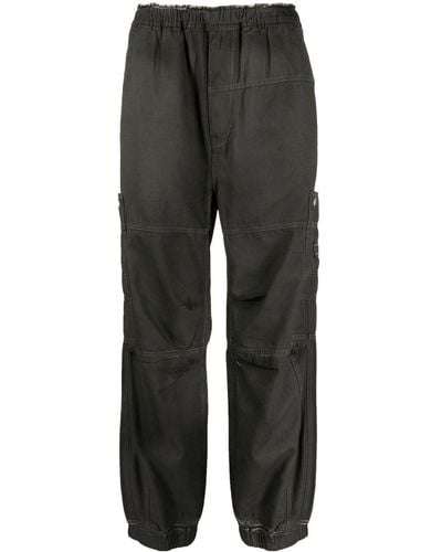 Izzue Logo-embroidered Pants - Grey