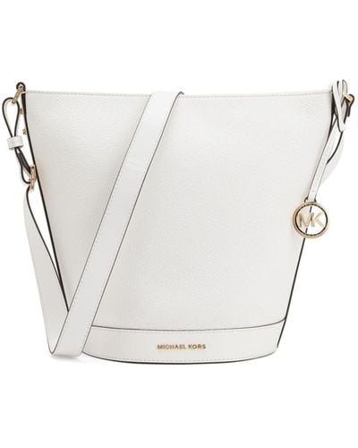 Michael Kors Townsend Leather Bucket Bag - White