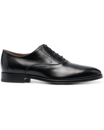 Tod's Francesina Leather Oxford Shoes - Black