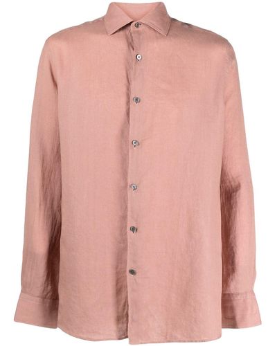 Zegna Long-sleeve Linen Shirt - Pink