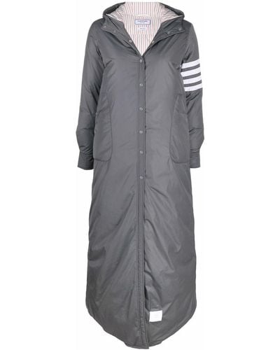 Thom Browne Down-feather Hooded Coat - Grey