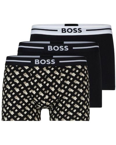 BOSS Set aus zwei Slips mit Logo-Bund - Schwarz