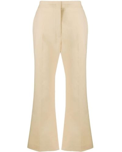 Jil Sander High-waisted Flared Trousers - Natural