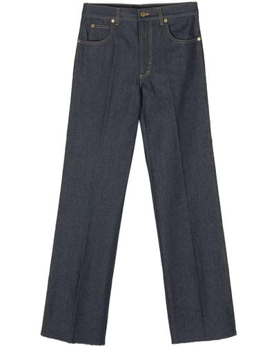 Gucci Halbhohe Wide-Leg-Jeans - Blau