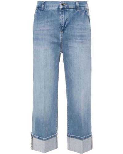 Liu Jo Cropped-Jeans mit Umschlag - Blau