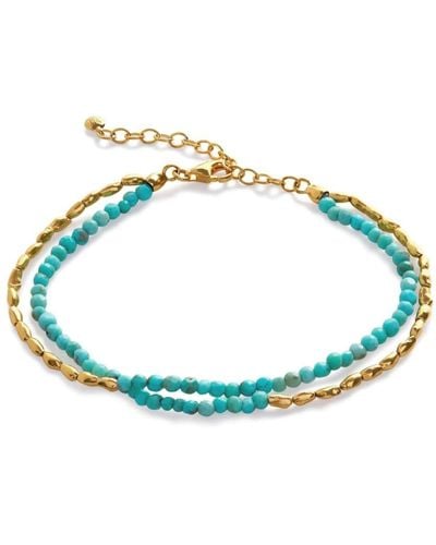 Monica Vinader Mini Nugget Gemstone Beaded Bracelet - Blue