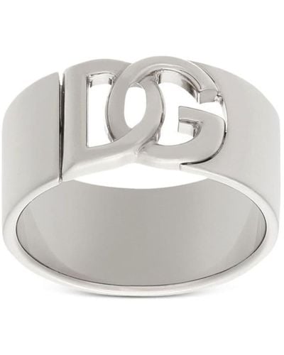 Dolce & Gabbana Dg Cut-out Band Ring - Gray