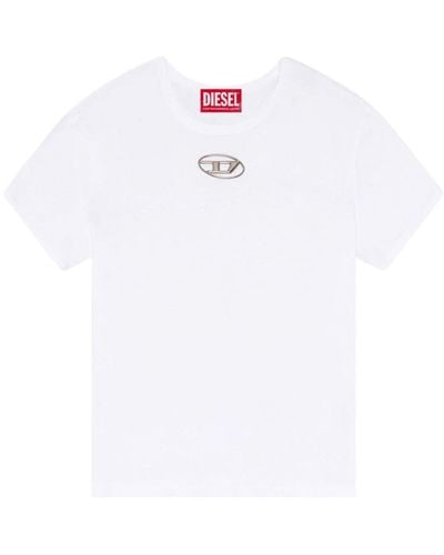 DIESEL T-shirt Met Logoplakkaat - Wit
