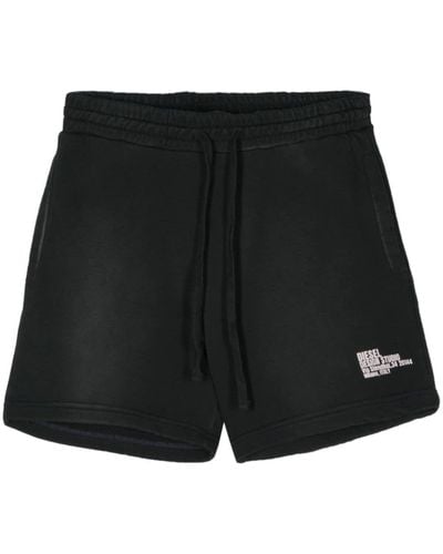 DIESEL P-stelt-n1 Raised Logo Track Shorts - Black