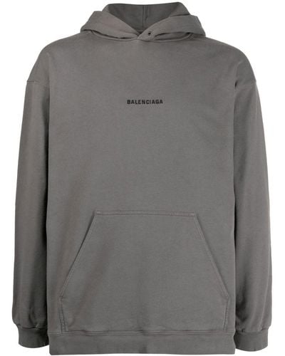 Balenciaga Hoodie mit Logo-Print - Grau