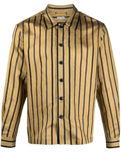 Bode Alumni Striped Shirt - Yellow