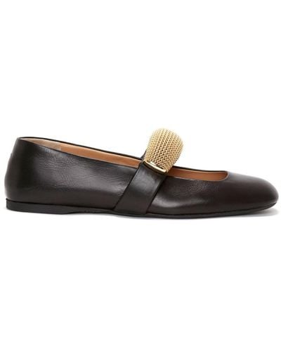 JW Anderson Bubble Bracelet Ballerina Shoes - Black