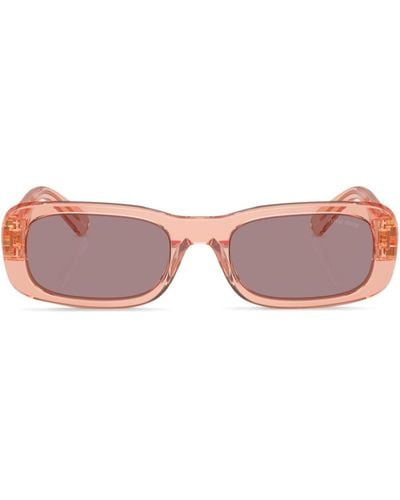 Miu Miu Eckige Sonnenbrille mit Logo - Pink