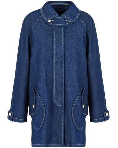 Emporio Armani Contrast-stitching Denim Jacket - Blue