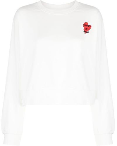 Izzue Sweatshirt mit Slogan-Stickerei - Weiß