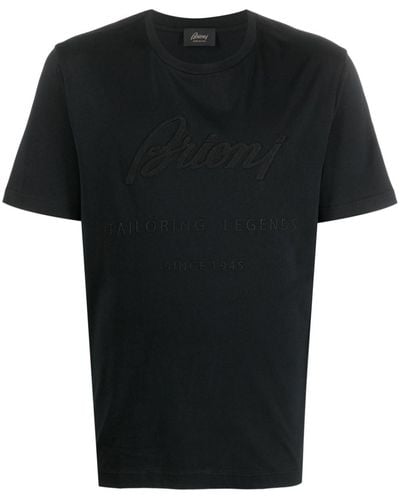Brioni T-shirt Met Logopatch - Zwart