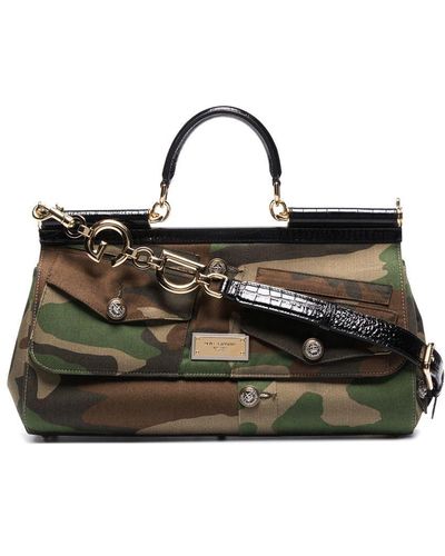 Dolce & Gabbana Bolso shopper con motivo militar - Verde