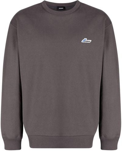 we11done Logo-patch Cotton Sweatshirt - Grey