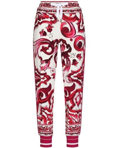 Dolce & Gabbana Maiolica-print Track Trousers - Red