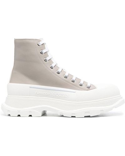 Alexander McQueen Neutral And White Tread Slick Boots