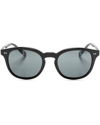 Polo Ralph Lauren Runde Sonnenbrille in Schildpattoptik - Grau