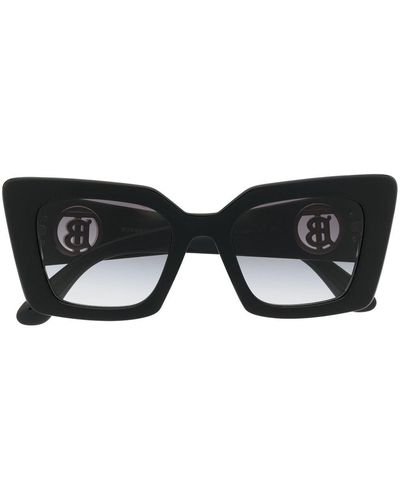 Burberry Eckige Sonnenbrille mit Monogramm - Schwarz