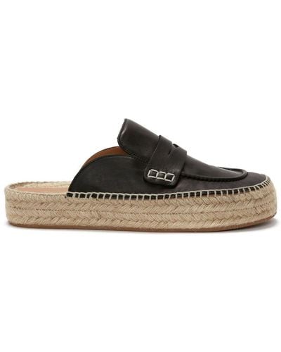 JW Anderson Leather Espadrille Loafers - Brown