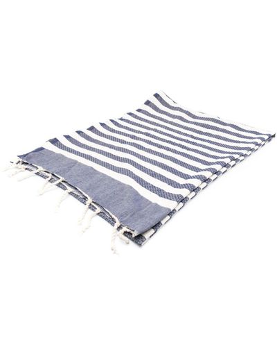 Mc2 Saint Barth Striped Fringed Beach Towel - White