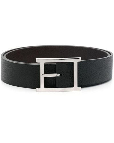 Orciani Adjustable Leather Belt - Black